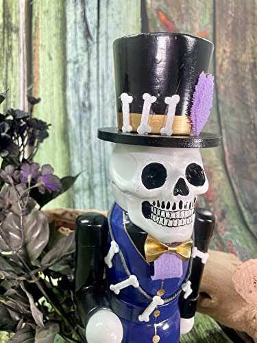 14-Inch Handcrafted Wooden Voodoo Nutcracker, Purple