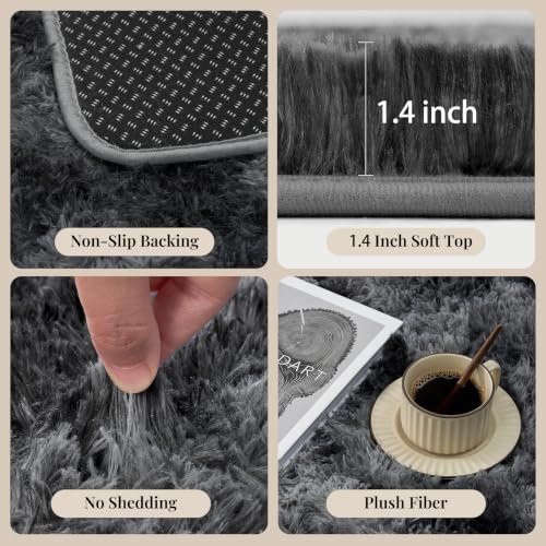 8x10 Fluffy Soft Shag Area Rug - Non-Slip Plush High Pile Indoor Carpet