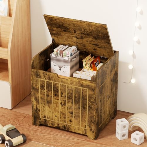 Small Wooden Cube Storage Organizer Box for Entryway and Home