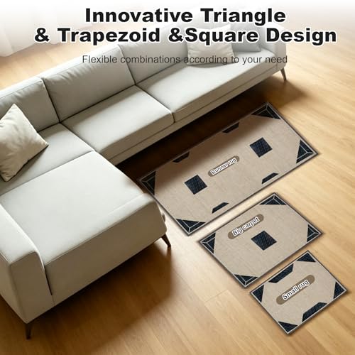 14PCS Non-Slip Rug Grippers for Hardwood Floors - Anti-Curling Adhesive Pads