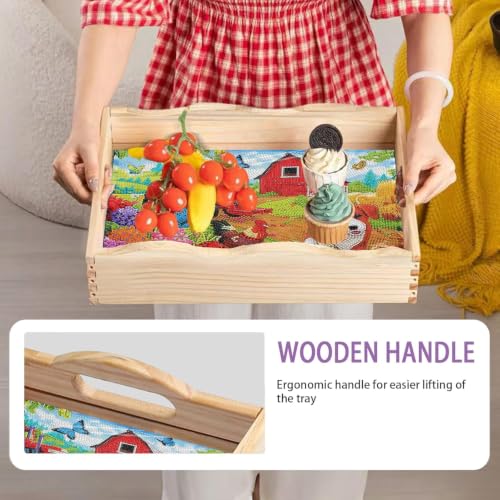 EWJRNSF Diamond Art Kits for Adults Wooden Serving Tray with Handles – DIY Tray Kit (D Farmhouse CB NEW)