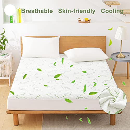 Softhour Twin XL Waterproof Bamboo Mattress Protector - Deep Pocket 5-21 Inch