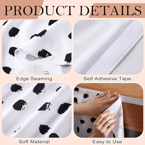 6 Pcs Self-Adhesive Classroom Cabinet Curtains 24 x 24 Inches, Dots Pattern