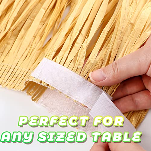 2 Pcs Raffia Grass Table Skirt for Hawaiian Luau and Tropical Party Decor