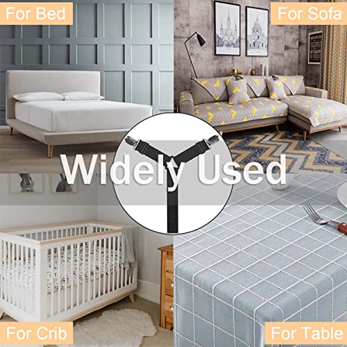 Adjustable Bed Sheet Holder Straps - 6 Way Clips for All Mattresses