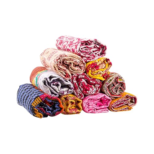 Handmade Indian Vintage Kantha Quilt Set - 3 PCs, Twin Size