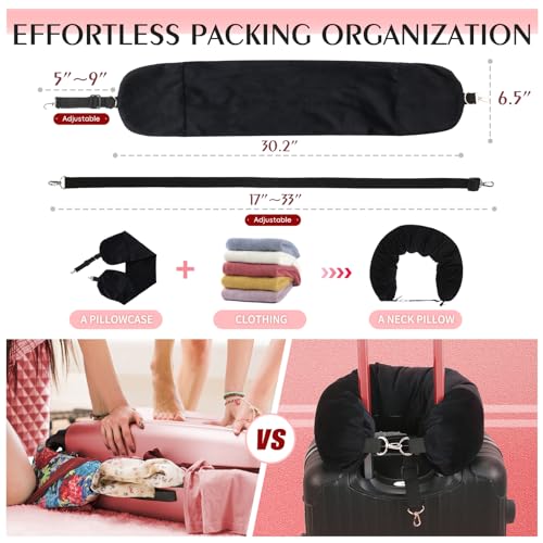 Stuffable Travel Neck Pillow with Zipper Closure - Velvet Design