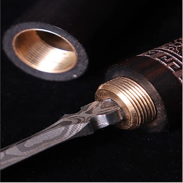 YANGZHI Red Stainless Steel Tea Carving Knife with Wooden Handle & Safety Cover