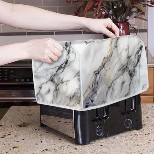 4-Slice Toaster Dust Cover, Marble Pattern Kitchen Appliance Protector