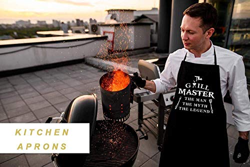Funny Men's Grilling Apron - Waterproof BBQ Cooking Apron with 2 Pockets