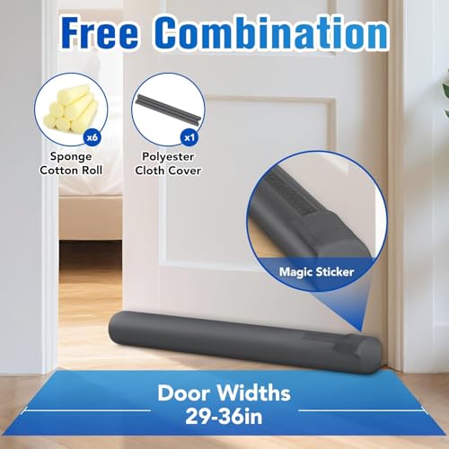 Under Door Draft Stopper - 36 Inch Adjustable Door Sweep Weather Stripping
