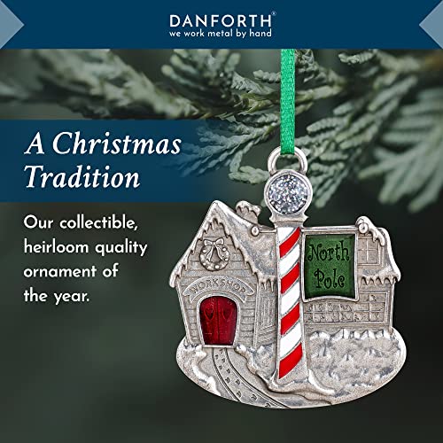 DANFORTH Santa's Workshop Pewter Christmas Ornament - Handcrafted Holiday Decor