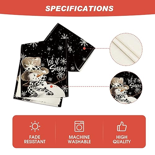 Artoid Mode Black Snowman Winter Table Runner 13x36 Inch for Holiday Decor