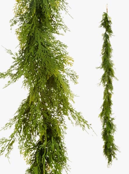 6ft Winter Garland - Lush Green Cedar Holiday Decor for Mantels & Tables