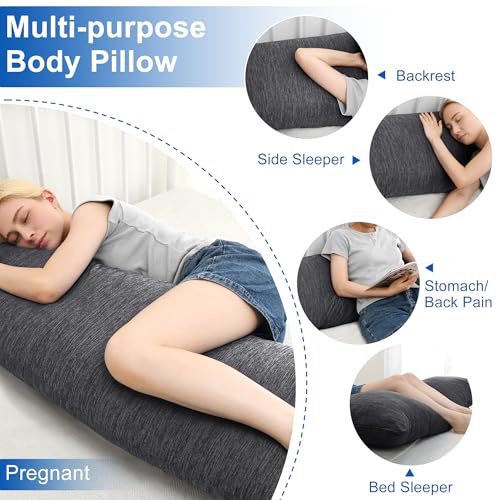 Cooling Body Pillow - 20x60 Inch Memory Foam for Side Sleepers