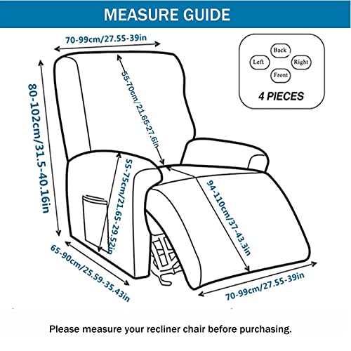 Recliner Slipcovers 4-Piece Non-Slip Furniture Protector