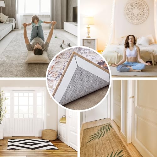 Non-Slip Rug Grippers for Hardwood Floors - 10 Pack Anti-Slip Carpet Stickers