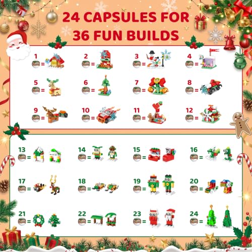 MAGTHIC 2026 Christmas Advent Calendar Capsule Vending Machine – 24 Buildable Surprises