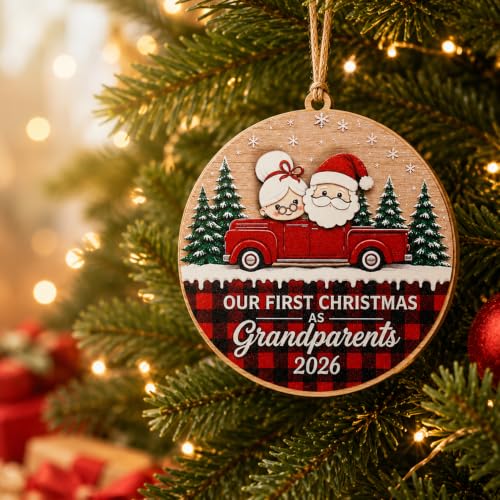 First Christmas as Grandparents Ornament - Grandma Grandpa 2026 – KINGDUHU, Grandparent Gifts
