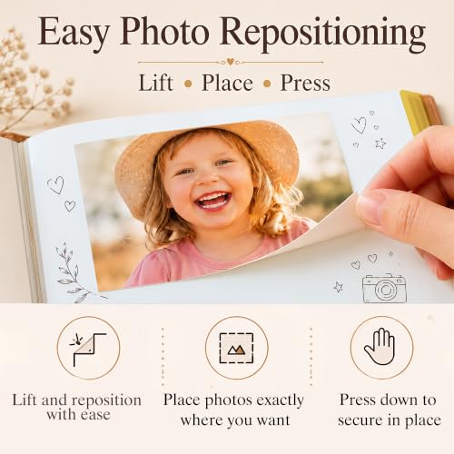 Self-Adhesive Photo Album with PU Leather Cover, 40-Page Scrapbook Album