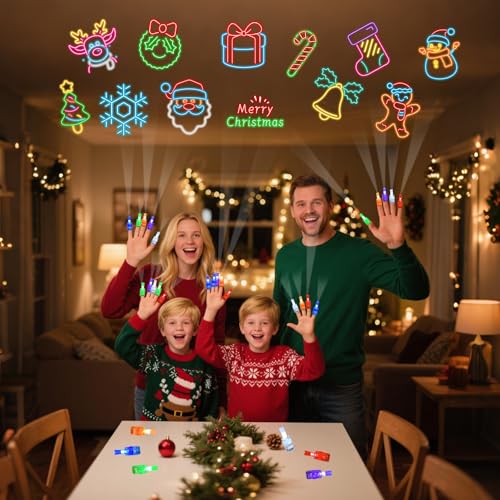 Christmas Finger Lights 36pc - Kids’ Party Favors, Stocking Stuffers, Classroom Rewards (Variation: Christmas)