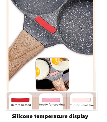 4-Cup Nonstick Granite Egg Frying Pan for Induction and Gas Stoves
