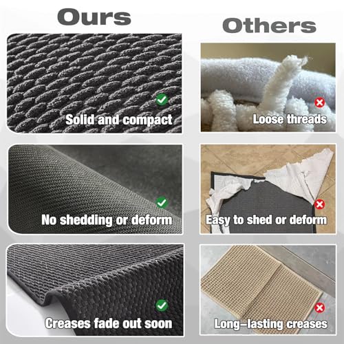 TYUU Non-Slip Bathroom Rug, Quick Dry Absorbent Bath Mat 16"x24"