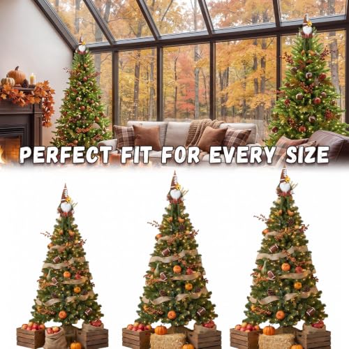 17.7-Inch Fall Football Gnome Tree Topper - Thanksgiving Tomte Plush Decor