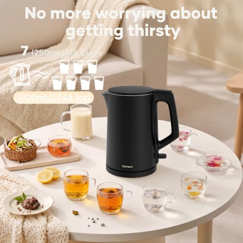 1.7L Stainless Steel Electric Kettle, Cool-Touch Rapid Boil Water Boiler