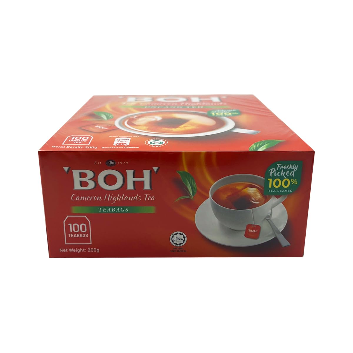 BOH Tea Malaysia Classic Cameron Highlands Tea (100 Teabags) Halal Teatime Instant Drinks 200g (7.05 oz)