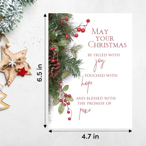 Christmas Blessings KJV Holiday Greeting Cards, 24 Count with Envelopes