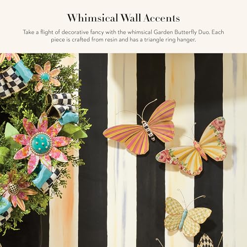 MacKenzie-Childs Butterfly Wall Decor Set – 2 Piece Hanging Resin Wall Art