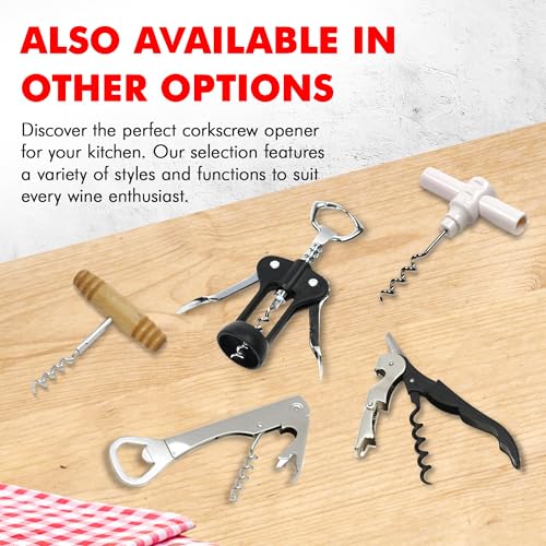 Chef Craft Select Metal Winged Corkscrew - Black & Chrome, 6.5 Inch