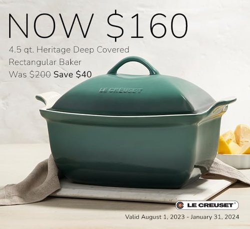 Le Creuset Heritage Stoneware Deep Baker - 4.5 Qt. with Lid in Cerise | Durable & Stylish Cooking