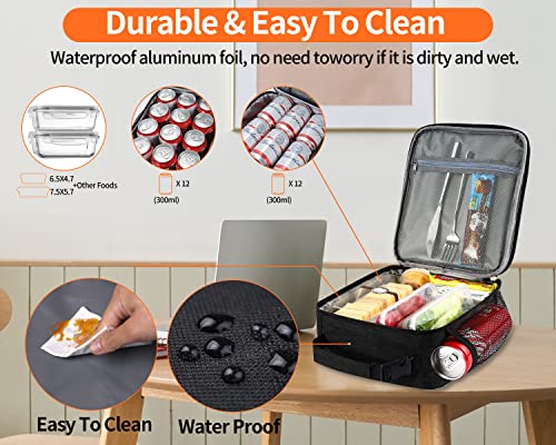Insulated Lunch Bag for Men & Women - Reusable Waterproof Lunch Box