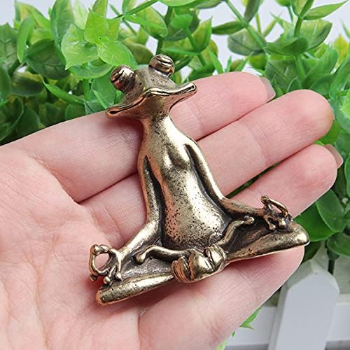 Acxico Solid Brass Frog Figurine - Charming Small Frog Statue for Home Decor | Unique Animal Ornament