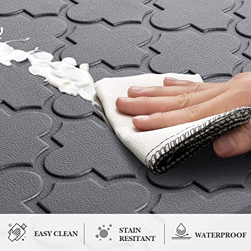 2 PCS Cushioned Anti-Fatigue Kitchen Mat Set, 0.47-Inch Thick Memory Foam