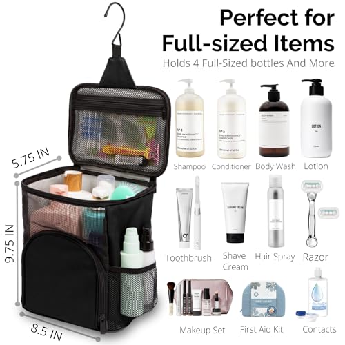 Portable Mesh Shower Caddy - Foldable Hanging Toiletry Organizer for Dorm