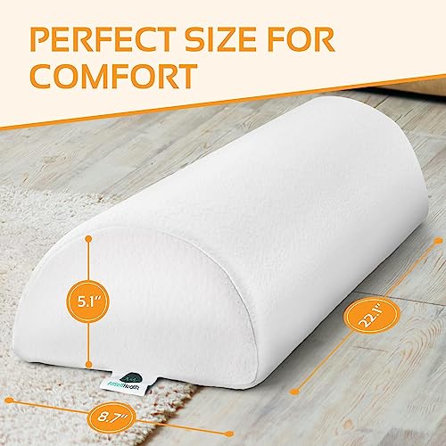 Large Half Moon Bolster Pillow for Leg and Back Support - Machine Washable