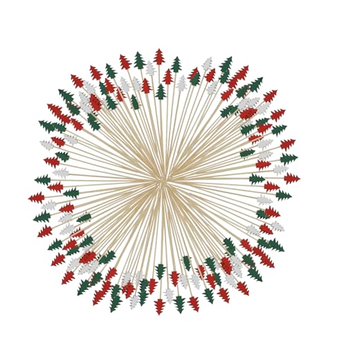 100PCS Christmas Tree Cocktail Picks - Festive Food Skewers for Drinks & Appetizers