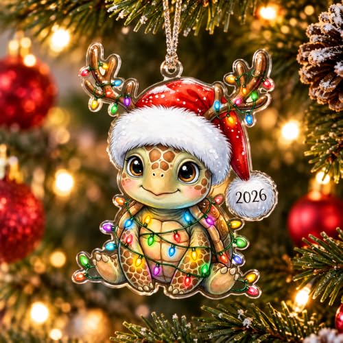 Mailamcraft Sea Turtle Santa Ornament 2026 – Funny Christmas Decorations for Women