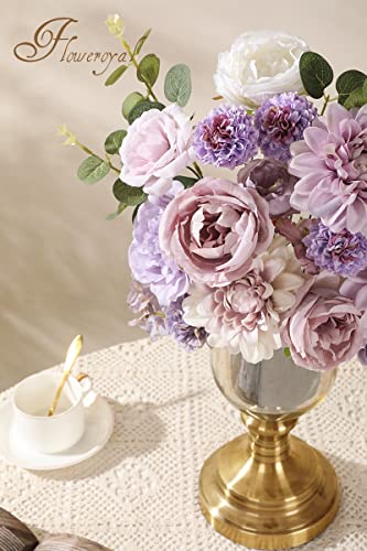 Purple Silk Artificial Flowers Box Set for DIY Wedding Bouquets & Decor