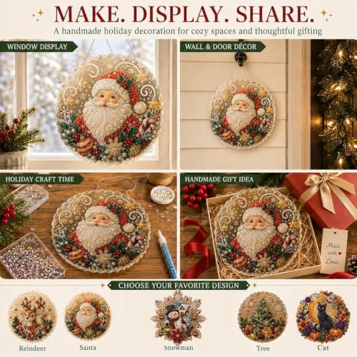 UHONEY Christmas Pearl Diamond Painting Suncatcher Kit Model B - DIY Festive Window Decor