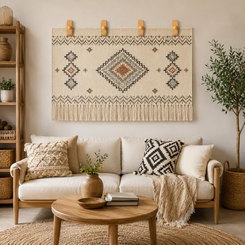 Wooden Tapestry Hangers for Wall Display - 4 Pack Quilt & Rug Clips
