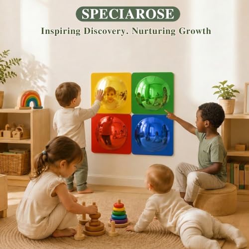 4PCS Sensory Bubble Mirror Wall Panel - Shatterproof Acrylic Sensory Decor