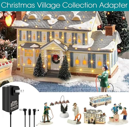 4.5V Power Adapter with 3 Output Jacks for Holiday Village Lighting, 2 Pack