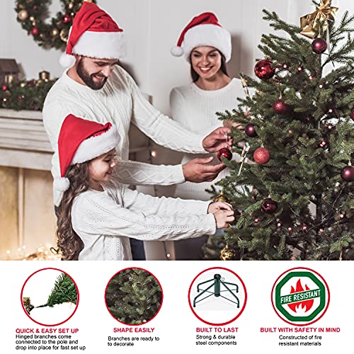 Puleo International 4.5' Slim Fraser Fir Pre-Lit Artificial Christmas Tree with 150 Lights