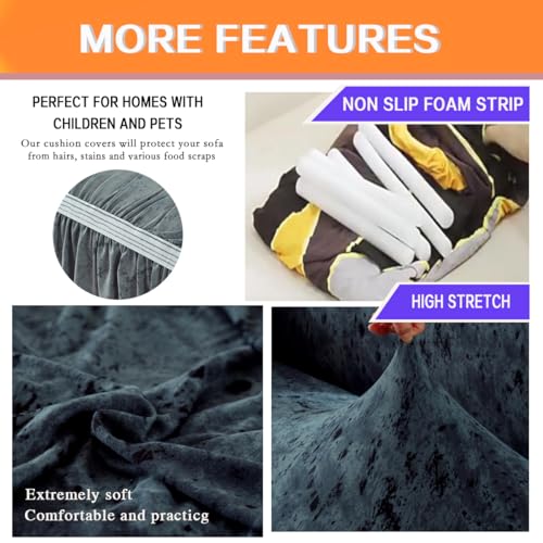 Universal Non-Slip Elastic Sofa Cover for 2-Person Couch - Soft Stretchable Fabric with Ruffle Skirt