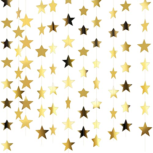 Patelai Gold Star Garland Banner 130 ft Hanging Party Decorations