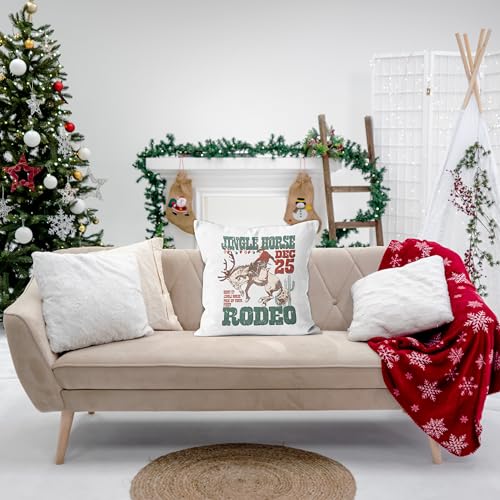Christmas Throw Pillow Covers 18x18 Flannel Santa Tree Holiday Decor